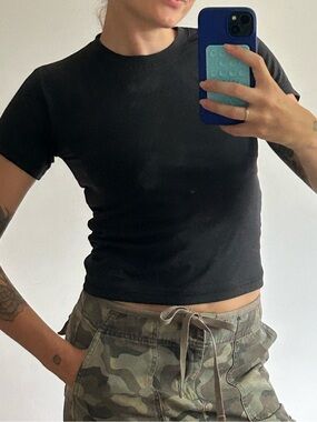 Black Cotton Baby tee